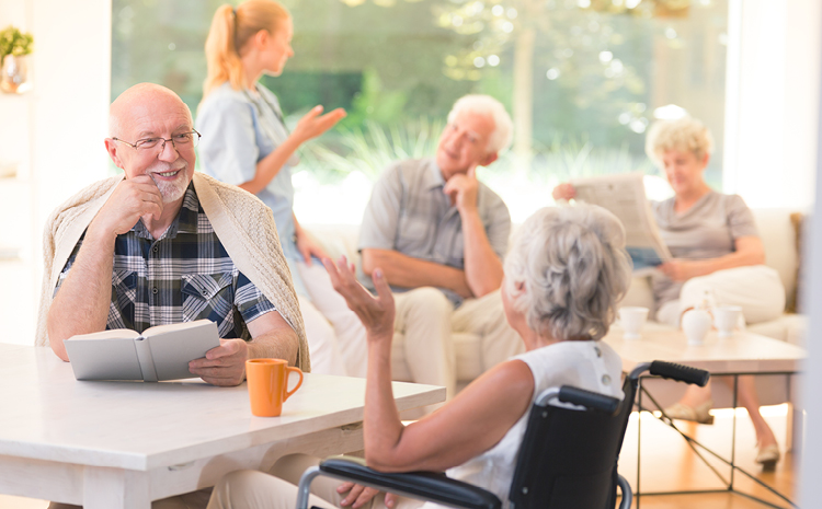 a group of elderly folks hanging out