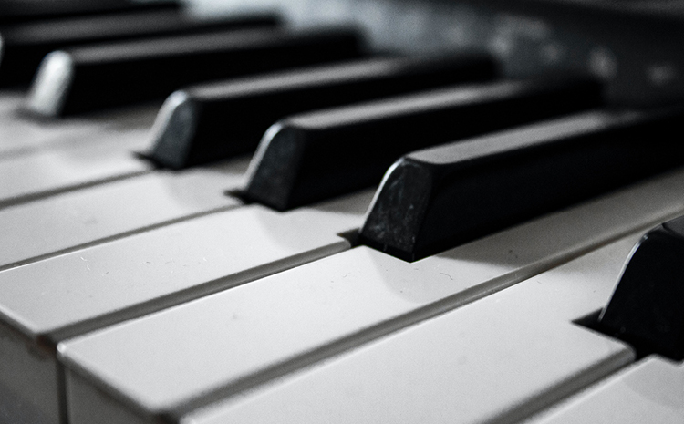 piano keys up close