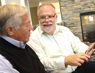 two senior gentleman enjoy their lifestyle at royal park place