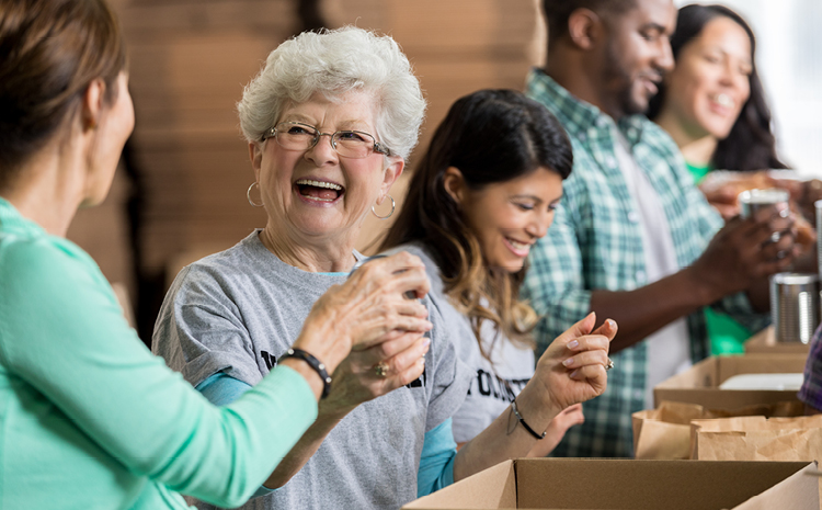 a group of volunteers smiling