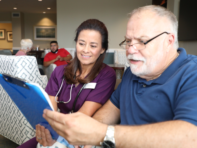 providence hospice staff shows man patient management plan