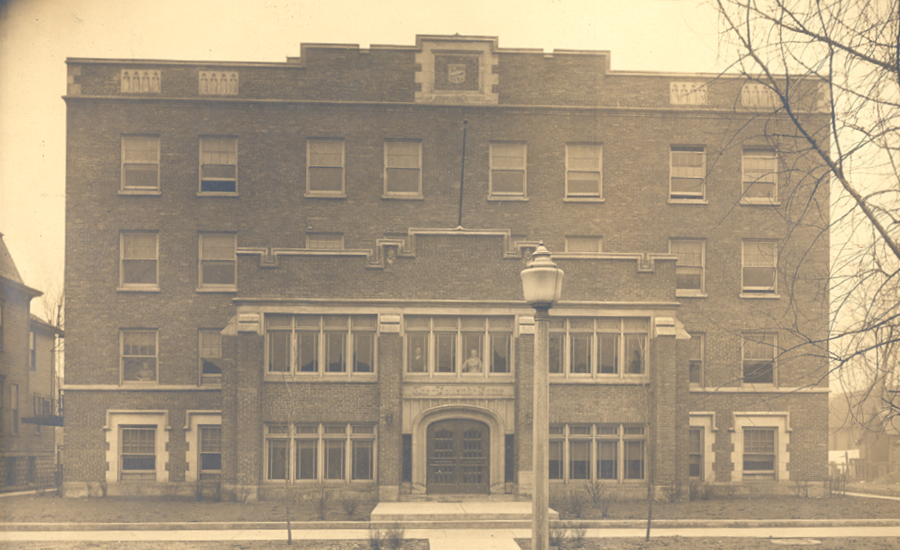 an old image of the building in the roseland neighborhood