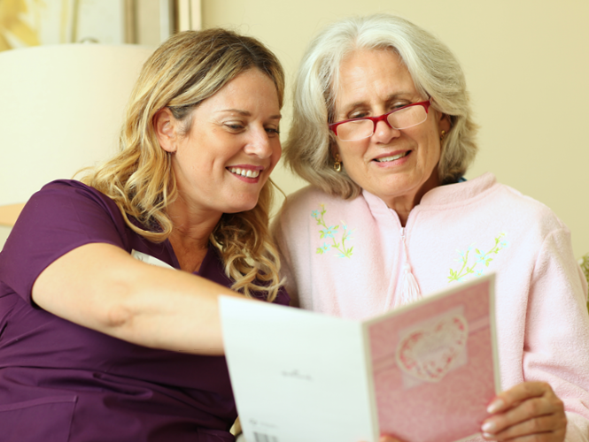 Providence hospice volunteer spends time with a hospice patient